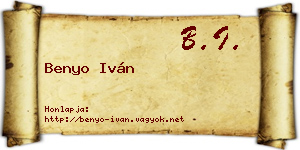Benyo Iván névjegykártya